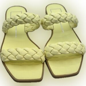 Dolce Vita Double Braided Strap Sandals - Pale Yellow